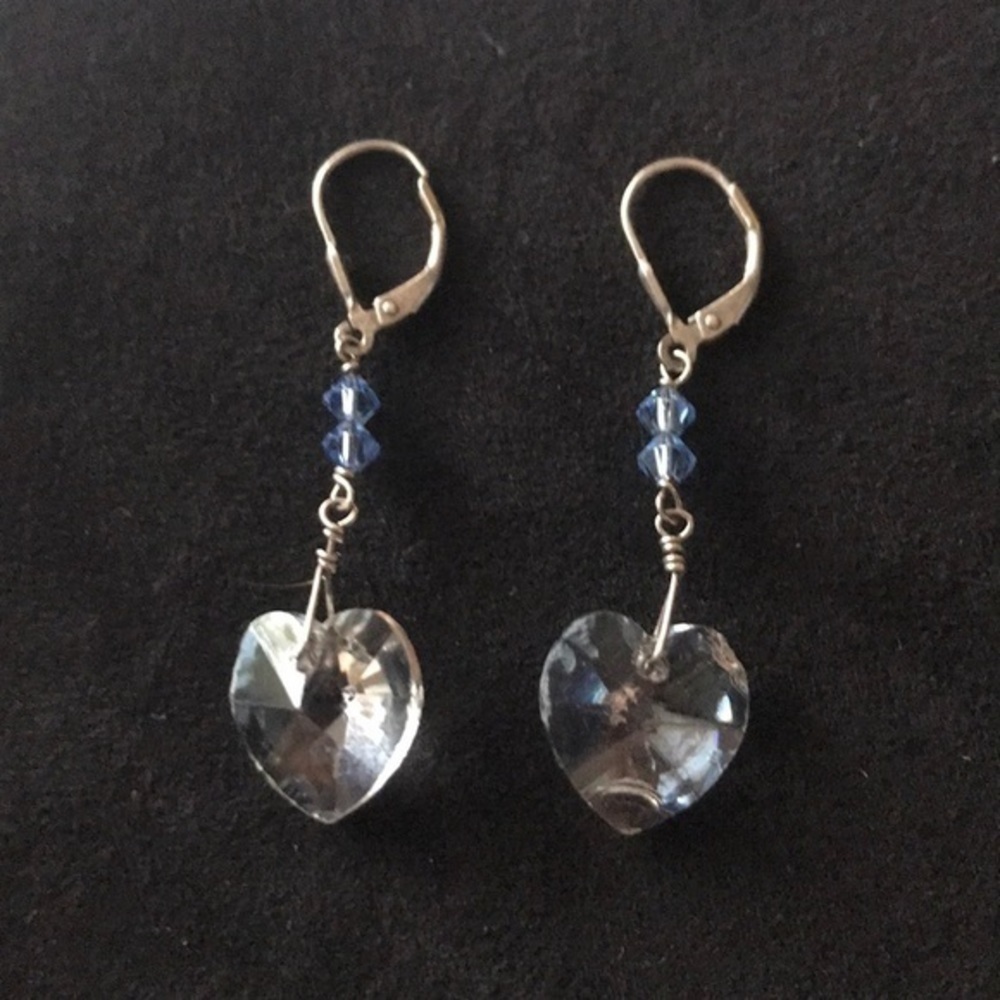 Elegant 925 silver rock candy crystal earrings